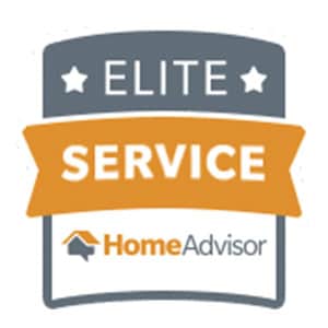 Badge from HomeAdvisor for Elite Service acknowledgement.