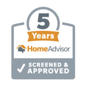 Badge from HomeAdvisor for 5 Years of Approved Service