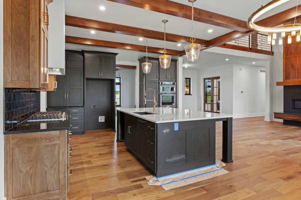 A professionally painted and stained kitchen