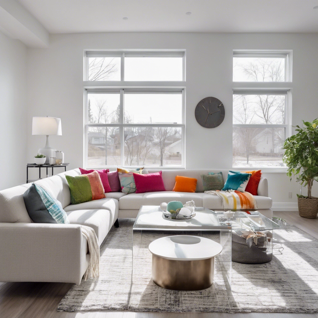 A bright living room in Brantford with freshly painted white walls and modern décor.