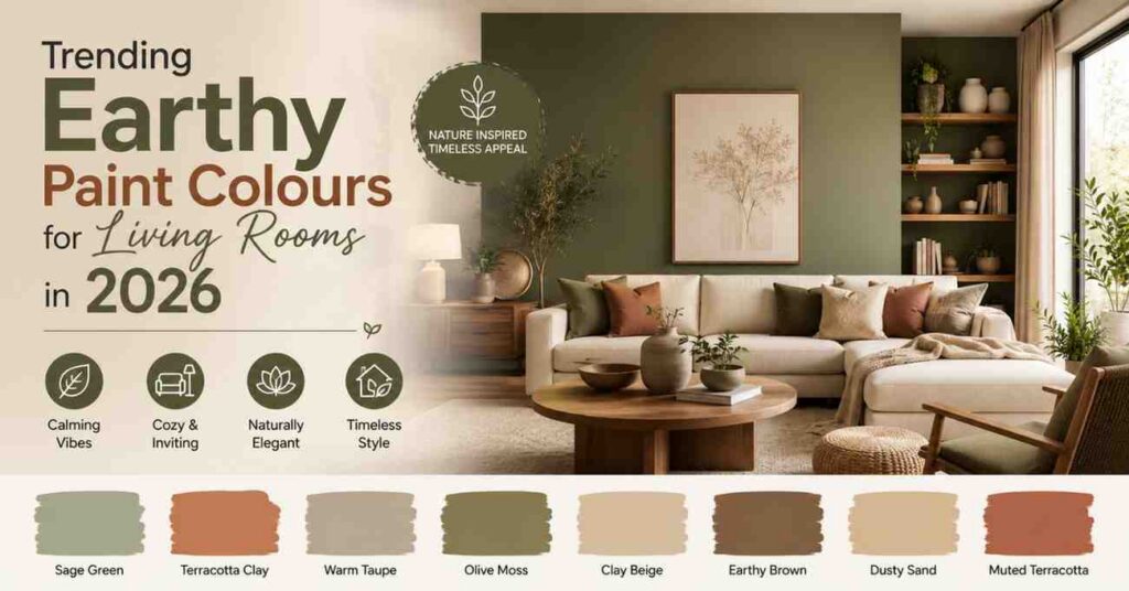 Trending Earthy Paint Colours for Living Rooms in 2026