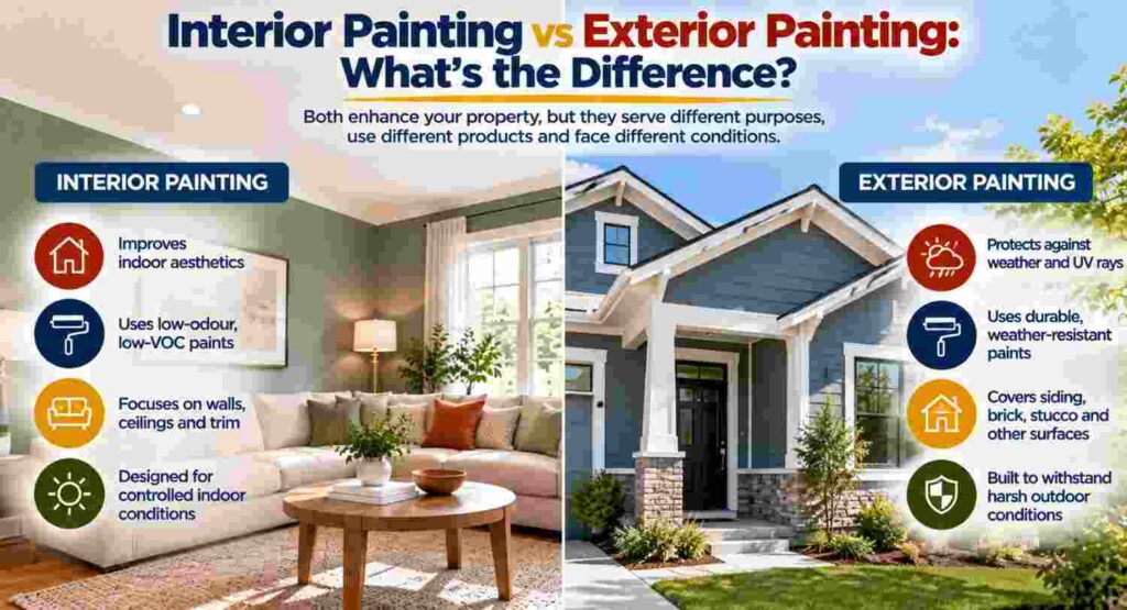 Interior Painting vs Exterior Painting